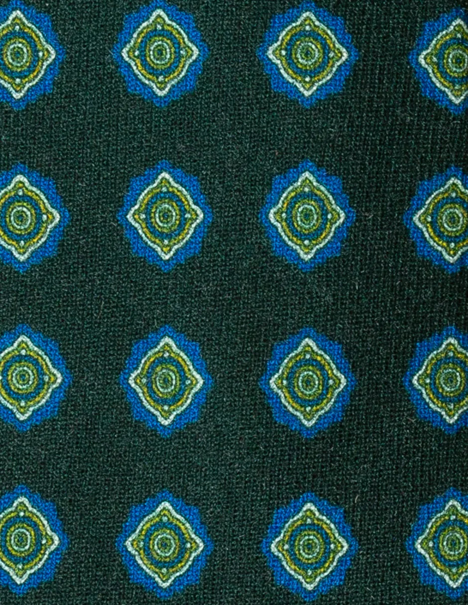 Corbata lana geométrico verde | SCOTTA