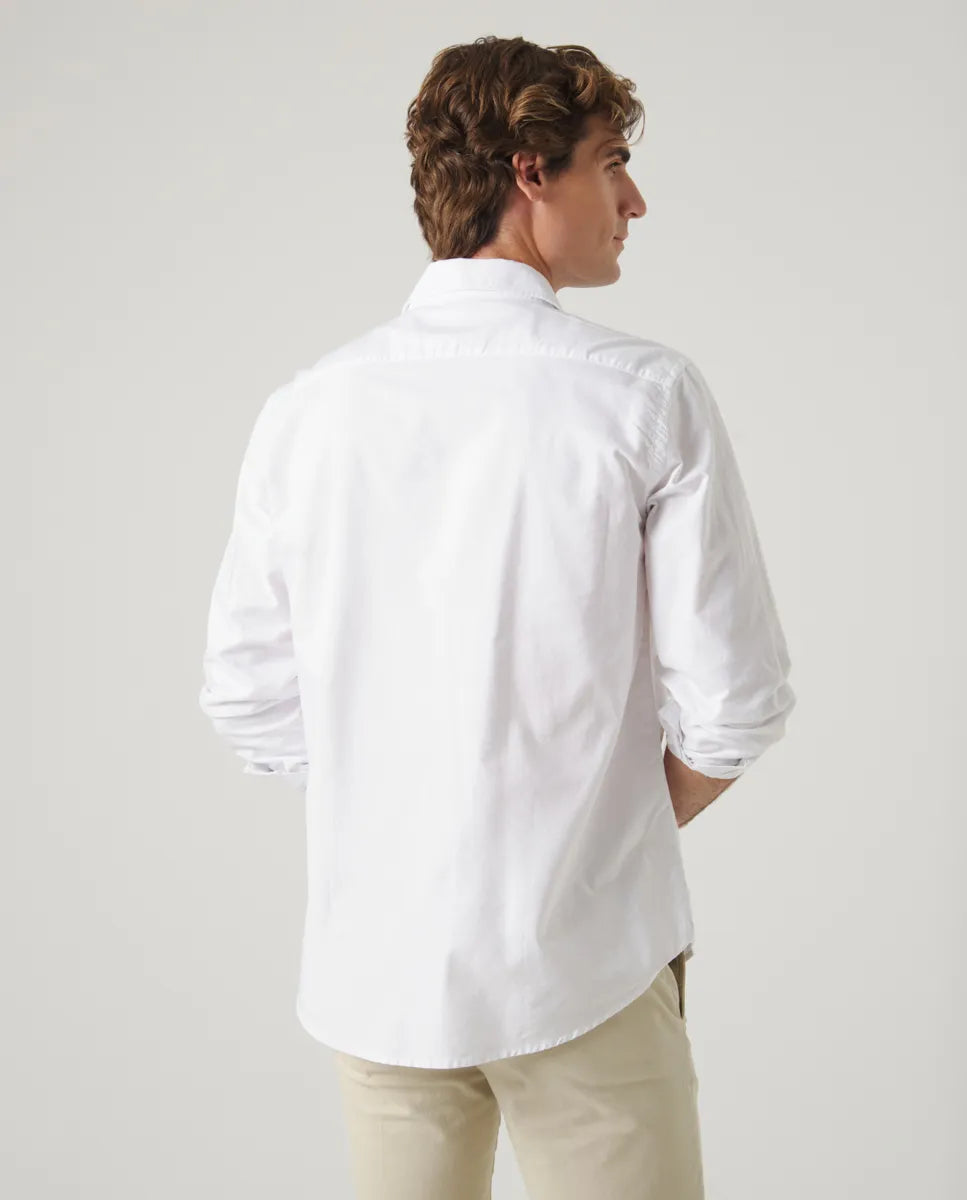 Camisa polera oxford blanco | SCOTTA