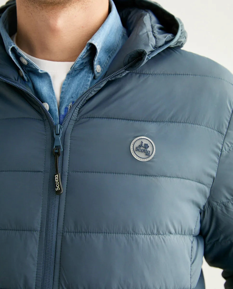 Chaqueta hood acolchado denim | SCOTTA