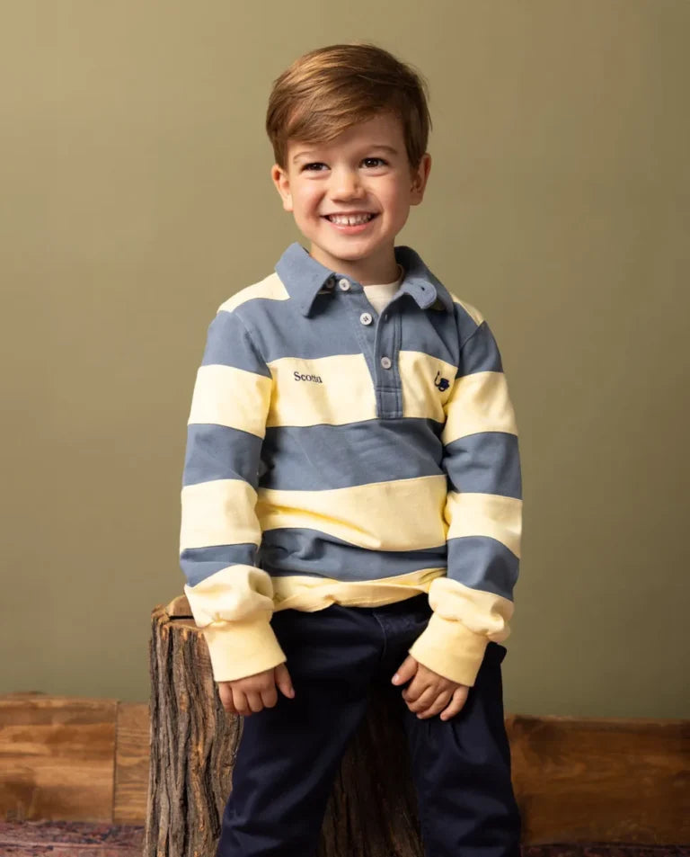 Polo niño rugby stripes amarillo | SCOTTA