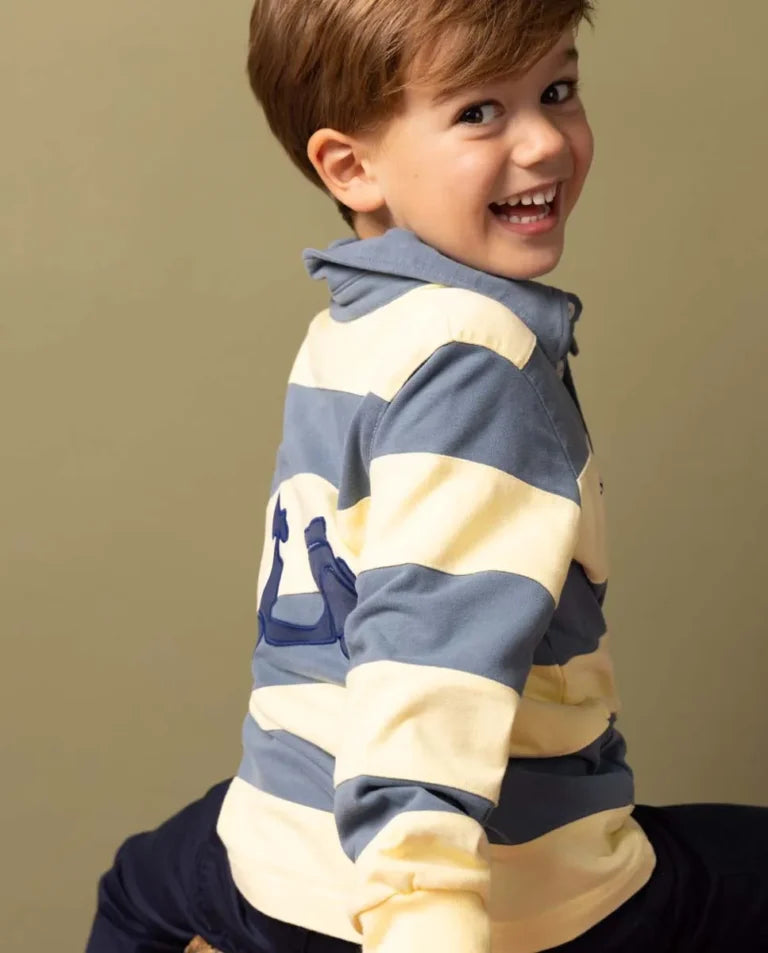 Polo niño rugby stripes amarillo | SCOTTA