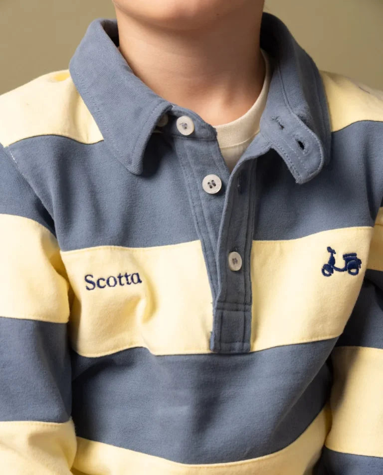 Polo niño rugby stripes amarillo | SCOTTA