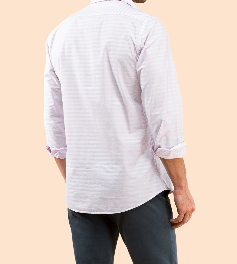 Camisa raya horizontal organico rosa | SCOTTA