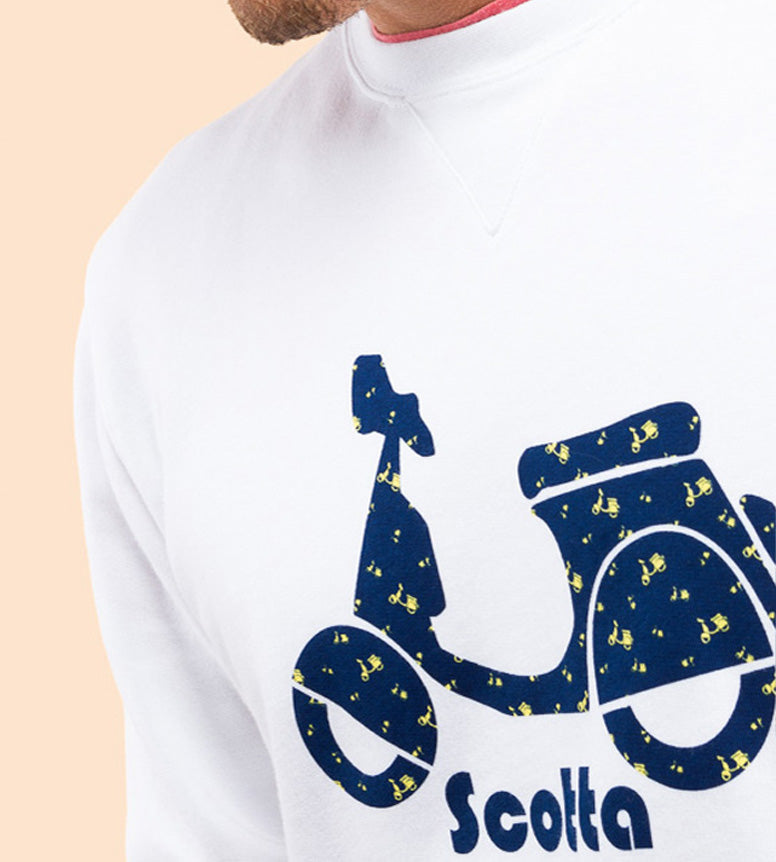 Sudadera multilogo blanco | SCOTTA