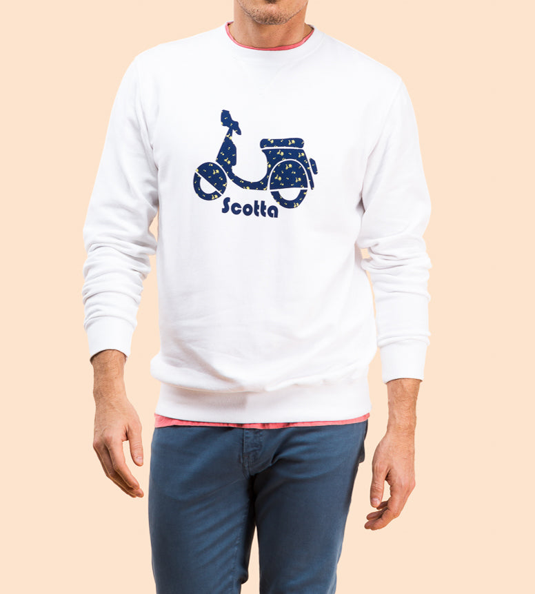 Sudadera multilogo blanco | SCOTTA